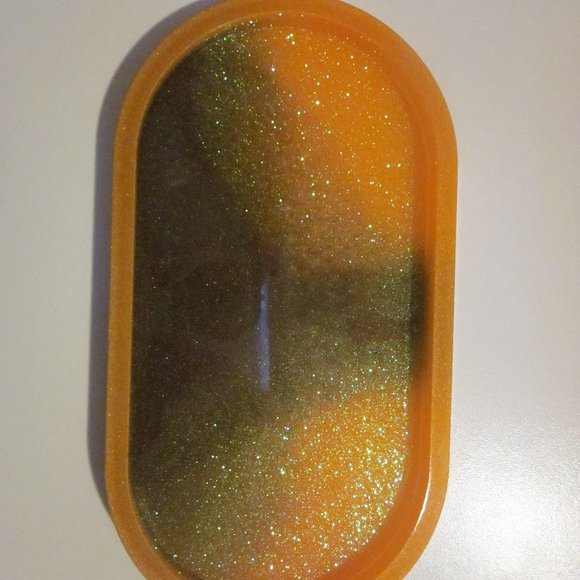 Lovindi Handmade Other - Orange & Brown Glitter Tray